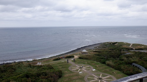 角島灯台展望台から見た海の光景