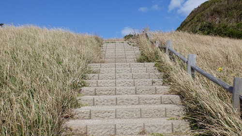 大バエ灯台遊歩道の入口階段