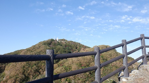 遊歩道から見える細島灯台