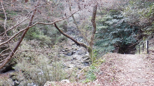 福貴野の滝遊歩道と流れる川
