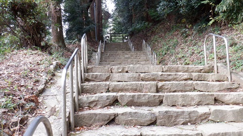 天岩戸神社東本宮の拝殿へ続く階段