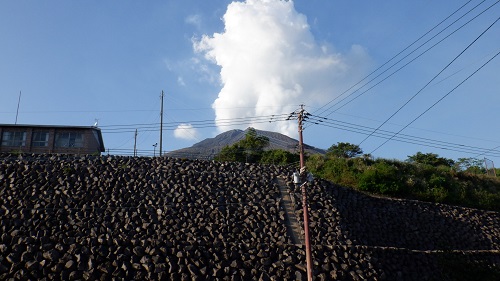 桜島シーサイドホテルから見た桜島